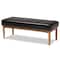 Baxton Studio Riordan Mid-Century Dark Brown Faux Leather and Walnut Brown Finished Wood 4-PC Dining Nook Set 186-11358-10552-9305-Zoro - alternate 9